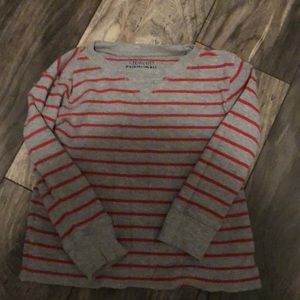 Red and grey striped thermal